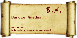 Bencze Amadea névjegykártya